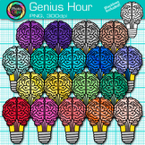 Genius Hour Clipart: Rainbow Brain Lightbulb Inquiry Based