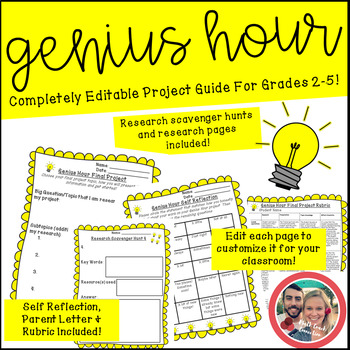 Preview of Genius Hour Editable Project Guide