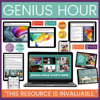 Preview of Genius Hour l PBL Unit | Passion Projects | Genius Hour template l project based