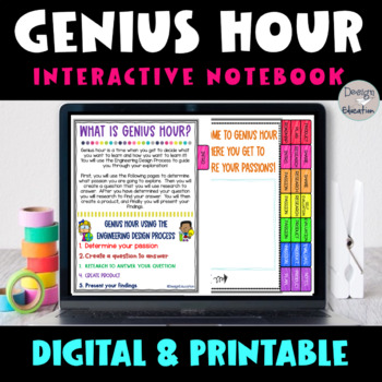 Preview of Genius Hour Interactive Notebook Printable and Digital