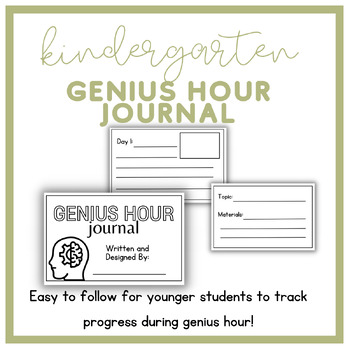 Preview of Genius Hour Journal for Kindergarten Students