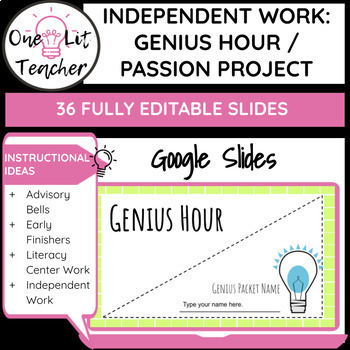 Preview of Genius Hour Method for Self-Paced Passion Project Research 