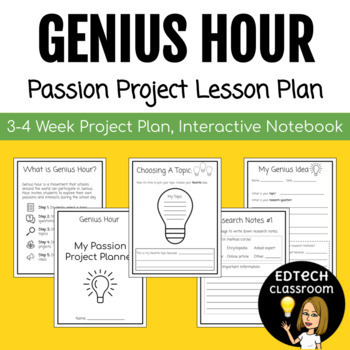 Preview of Genius Hour Passion Project Lesson Plan | Interactive Notebook