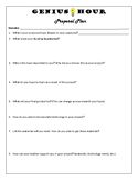 Genius Hour - Plan Proposal and Weekly Goals Sheet