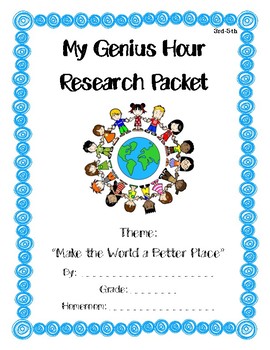 Preview of Genius Hour Research Bundle...Make the World a Better Place Theme!!!
