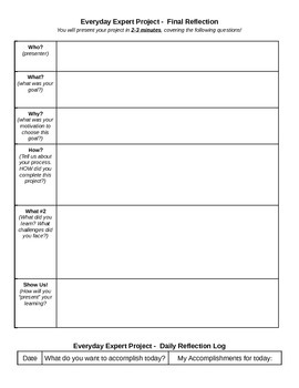 Preview of Genius Hour - Student Reflection & Rubric