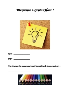 Preview of Genius Hour Worksheets and Self-Assessment
