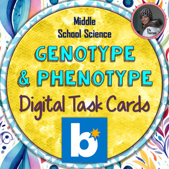 Preview of Genotype and Phenotype Genetics Digital Task Cards BOOM Deck for Middle School