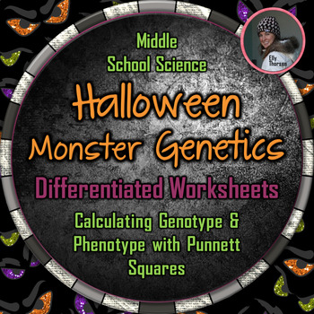 Preview of Science Halloween Activity: Genotype and Phenotype Punnett Square Worksheets