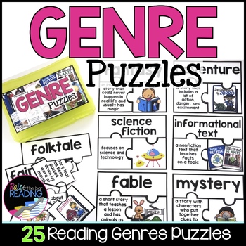 Preview of Genre Activities | 25 Reading Genre Puzzles | Literary Genres Review
