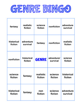 Preview of Genre Activities:  Genre Bingo, Match Up, Cards, and Book Responses