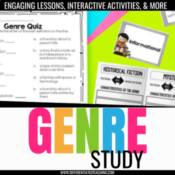 Preview of Reading Genres Posters & Activities: Sorts, Lessons & Book Genre Quiz