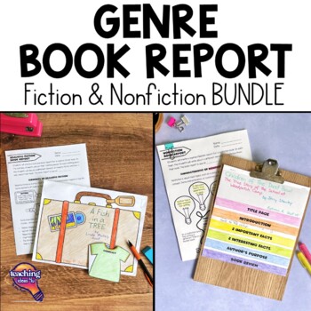 Preview of Nonfiction and Fiction Genre Book Report BUNDLE - 9 Different Projects