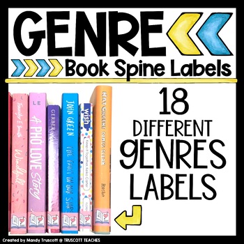 Preview of Genre Book Spine Labels for your Classroom Library