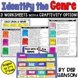 Genres: 3 Worksheets with Practice Passages and Book Displ