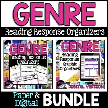 Preview of Reading Genres Digital and Printable Graphic Organizers for Reader Response