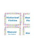 Genre Labels for Classroom Library - MultiColored dots wit