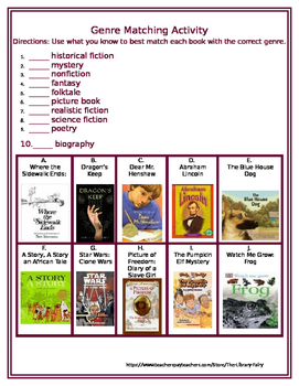 Preview of Genre Matching Activity: Fiction & Nonfiction Genres