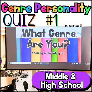 Preview of Genre Personality Quiz & Bookmarks for Middle and High School Library & ELAR