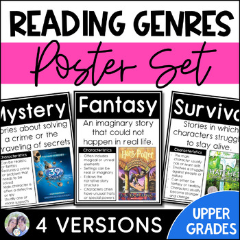 Literary Genres Posters - Genre Posters Anchor Charts - (72 Different