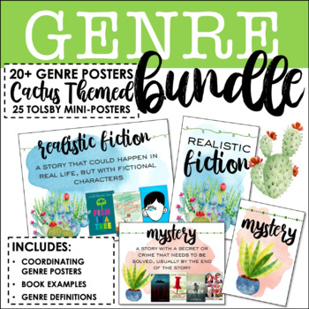 Preview of Genre Poster & Labels Bundle: 44+ Cactus Themed Posters & Tolsby Frame Labels