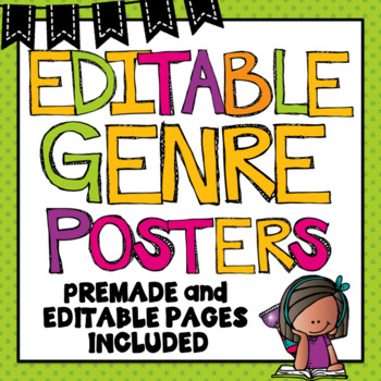 Preview of Editable Reading Genre Posters
