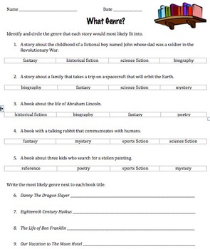 27 Genre Worksheet 1 Answers - Worksheet Project List