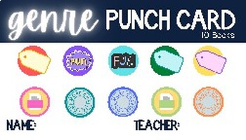Preview of Genre Punch Cards for Reading 40 Book Challenge Incentive