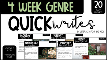 Preview of Genre Quick Writes (Prompts for Google Slides and Writing Notebooks)