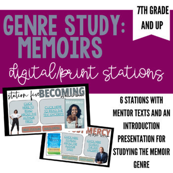 Preview of Genre Study: Memoir Stations