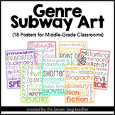 Intermediate Classroom Library Genre Subway Art Posters fo