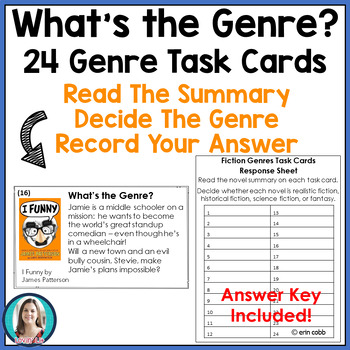 Preview of Genre Task Cards | Middle Grades Fiction Genres