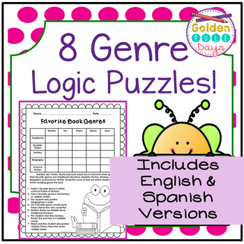 Preview of Enrichment Activities Genre Themed Logic Puzzles Includes Spanish Version