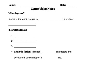 Preview of Genre Video Notes