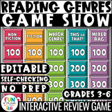 Genres Game Show | ELA Test Prep Reading Review Game | Digital