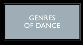 Preview of Genres of Dance PowerPoint (Guided Notes Available Separately)