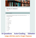 Genres of Literature Quiz - Digital Google Forms™ Assessme