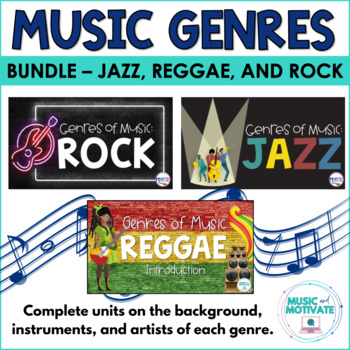Preview of Genres of Music Bundle - Jazz, Reggae, and Rock