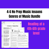 Genres of Music Bundle No prep elementary music sub plans