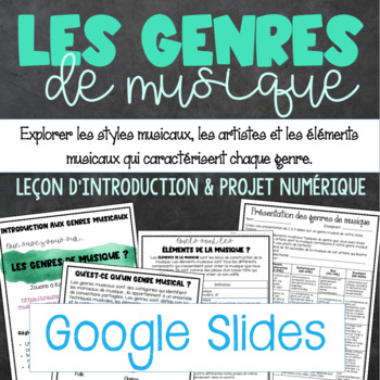 Preview of Genres of Music - Intro Lesson and Digital Project FRENCH VERSION