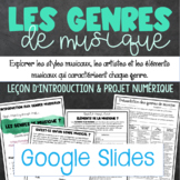 Genres of Music - Intro Lesson and Digital Project FRENCH VERSION