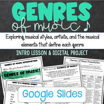 Preview of Genres of Music - Intro Lesson and Digital Project for Distance Learning