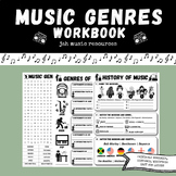 Music Genres Workbook | Easy No prep/Sub Lesson Printable 