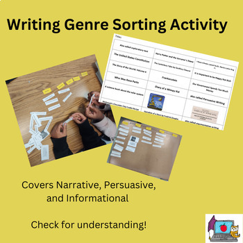 Preview of Genres of Writing Sorting Activity- Great Opener or Formative Assessment