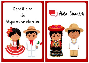 Preview of Gentilicios países hispanohablantes