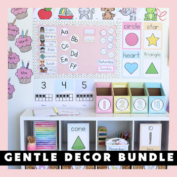 Preview of Gentle Classroom Decor Bundle | Includes Editable Resources