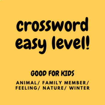 Gentle Crossword Puzzles good for Kids Instant Download Printable