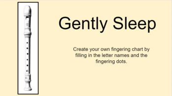 Preview of Gently Sleep Recorder - Make your own fingering chart Drag and Drop (G.Slides)