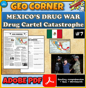 Preview of Mexico's Drug War | Drug Cartel Catastrophe | Reading Comprehension| Wordsearch