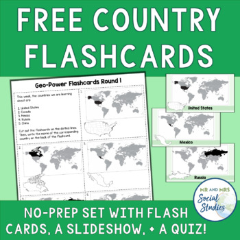 Preview of Geo-Power Country Flashcards (Free Sample)